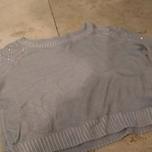 Gray sparkley sweater crop top